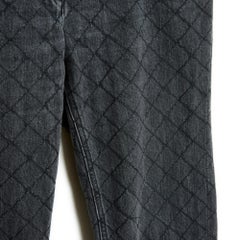 Pre Fall 2012 Chanel Jean FR40 Bombay Black Quilted Denim Jeans UK12 US10