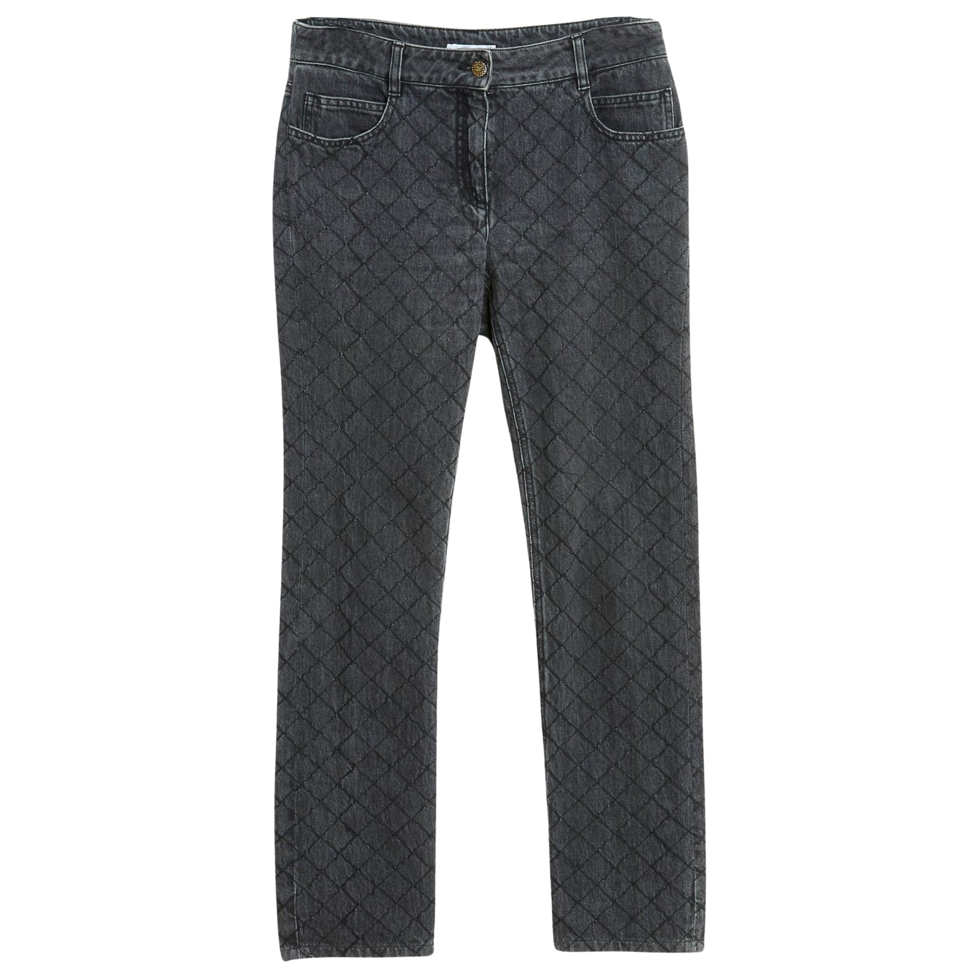 Chanel Jean FR40 Bombay nero trapuntato UK12 US10