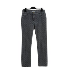 Pre Otoño 2012 Chanel Jean FR40 Bombay Negro Vaqueros acolchados UK12 US10