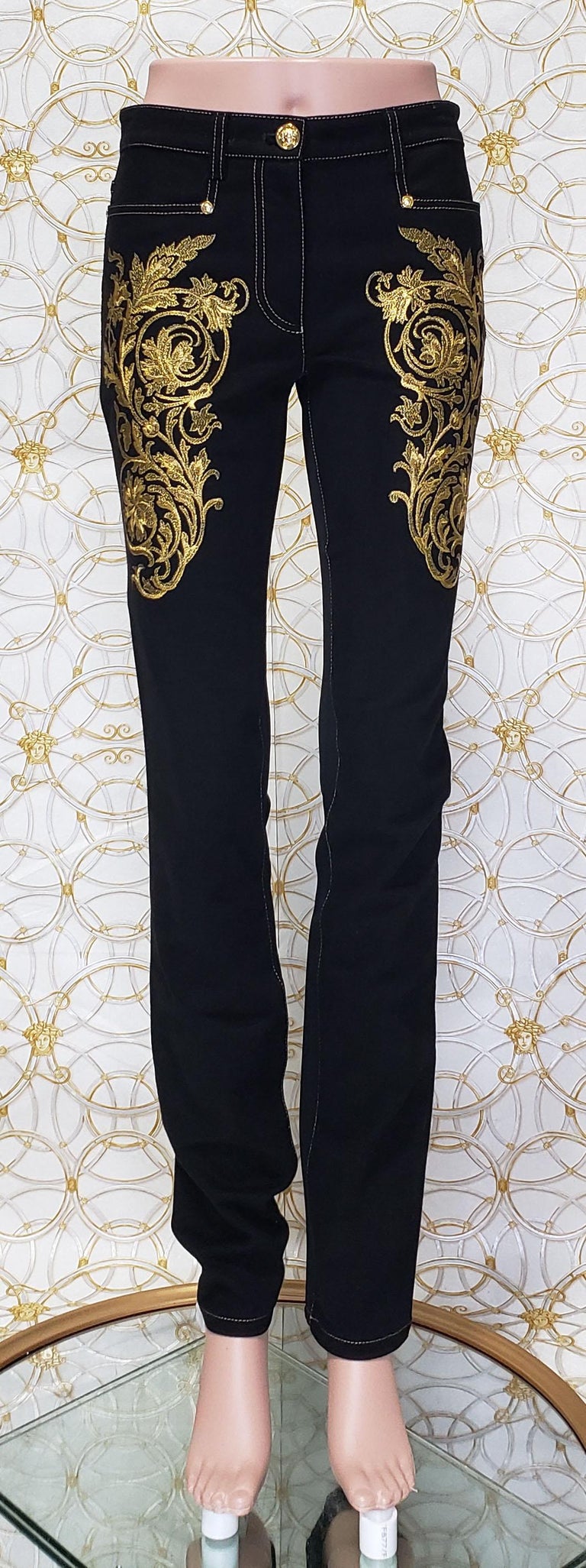 Versace embroidered jeans clearance