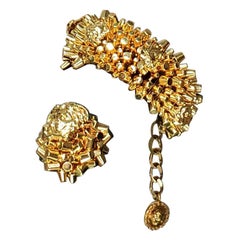 Versace, bracelet et bague MEDUSA plaqué or 24 carats, pré-collection automne 2013 L# 2, taille 7