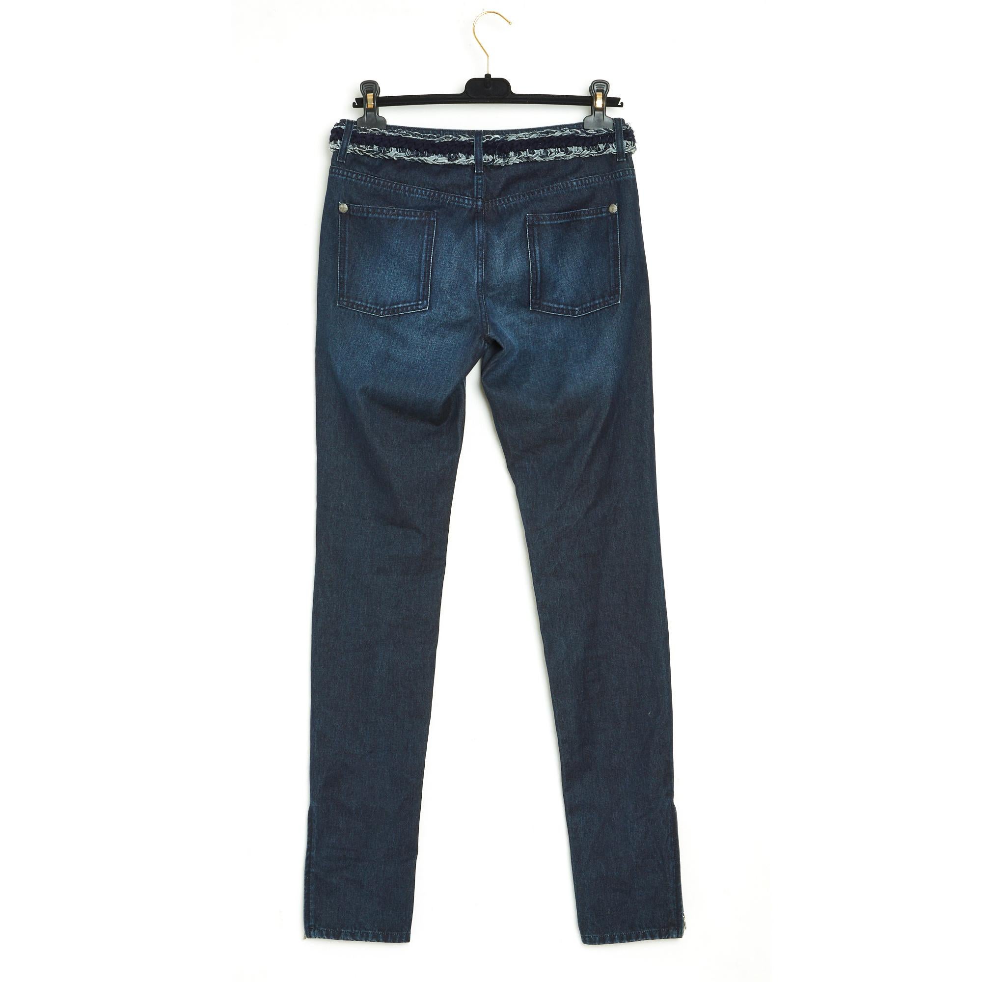 Women's or Men's Pre Fall 2015 Chanel Tweed belt Blue Jeans FR38