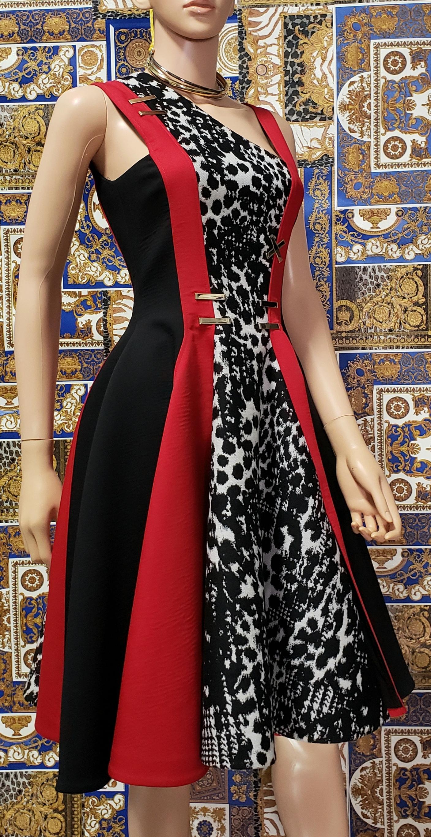 Pre/Fall 2015 NEW VERSACE COLOR-BLOCK DRESS 38 - 4 For Sale 6
