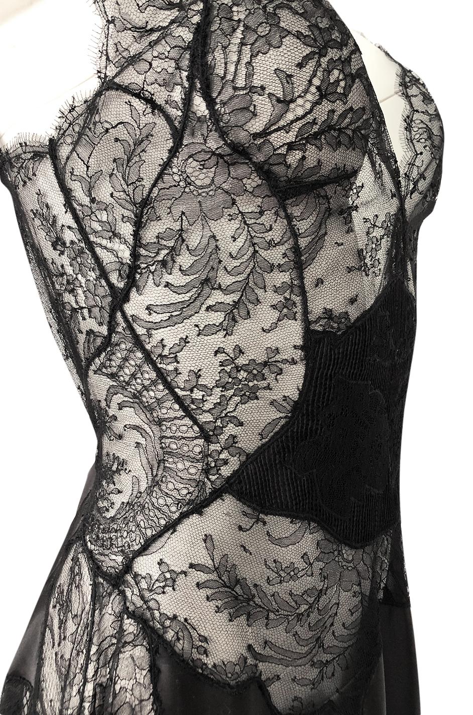 Pre-Fall 2015 Ricardo Tisci for Givenchy Black Silk Satin & Lace Dress 5