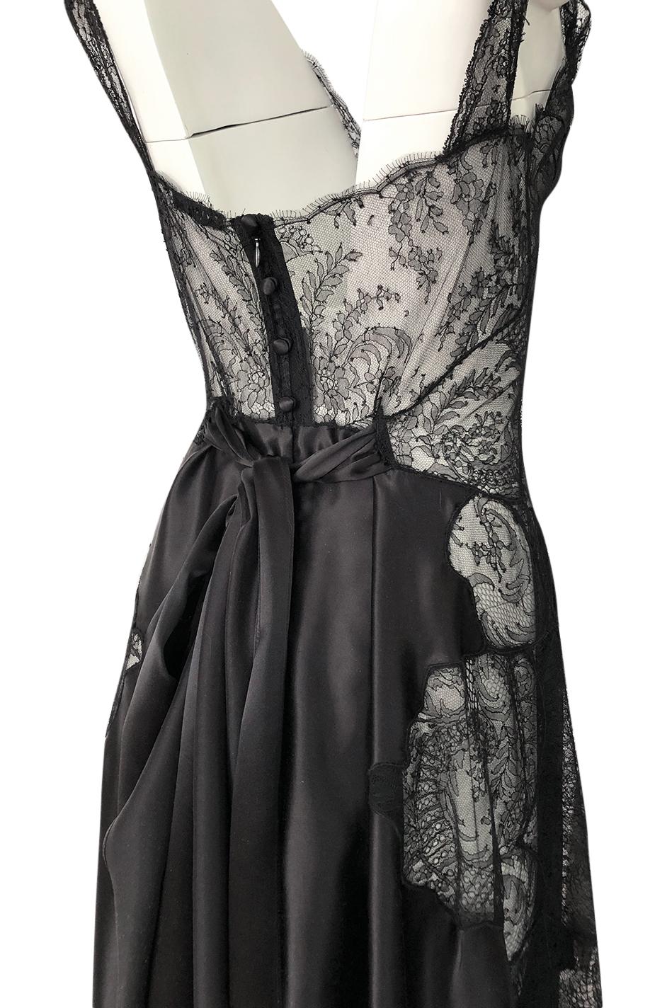 Pre-Fall 2015 Ricardo Tisci for Givenchy Black Silk Satin & Lace Dress 6