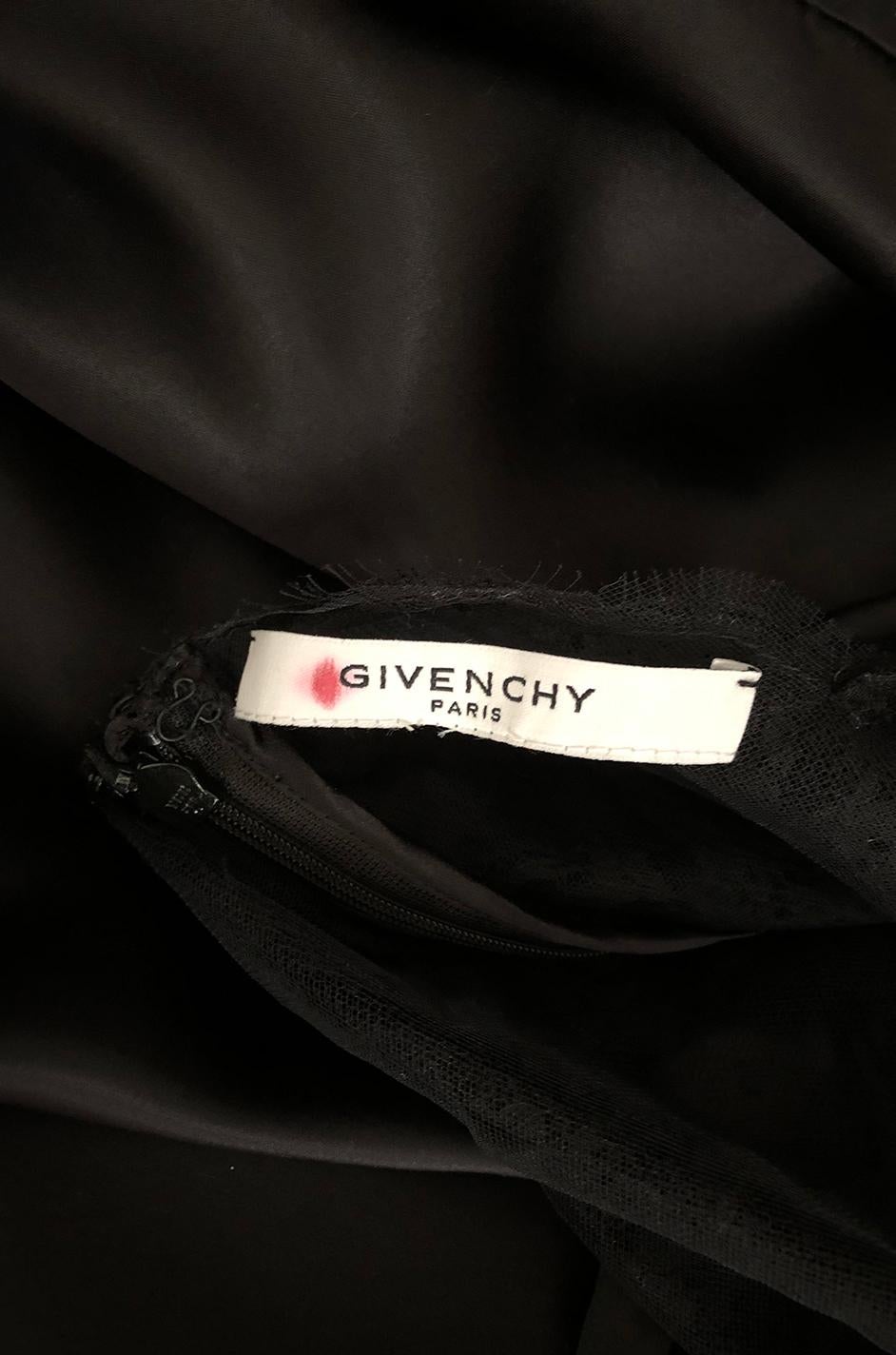 Pre-Fall 2015 Ricardo Tisci for Givenchy Black Silk Satin & Lace Dress 8