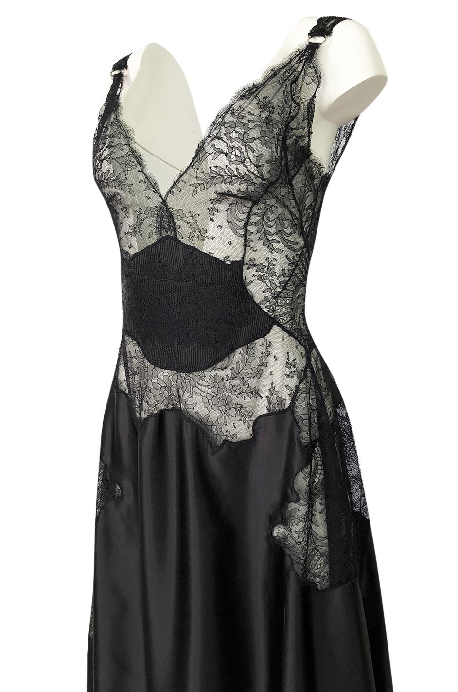 Pre-Fall 2015 Ricardo Tisci for Givenchy Black Silk Satin & Lace Dress 2