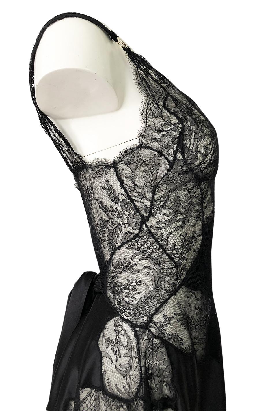 Pre-Fall 2015 Ricardo Tisci for Givenchy Black Silk Satin & Lace Dress 3