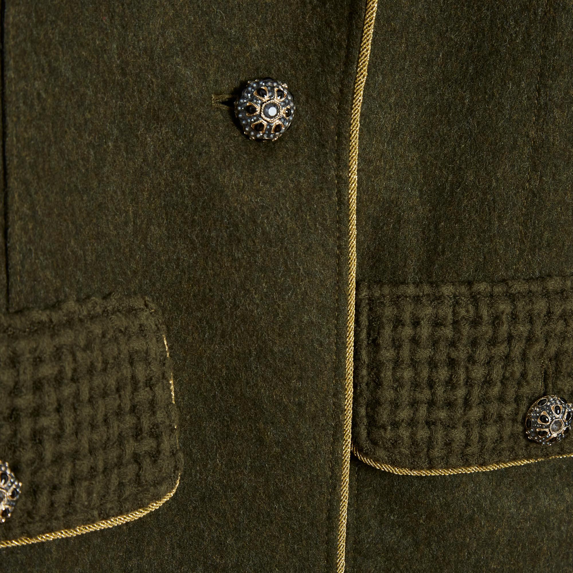 Pre fall 2015 Salzburg Jacket FR38 Khaki soft wool For Sale 1