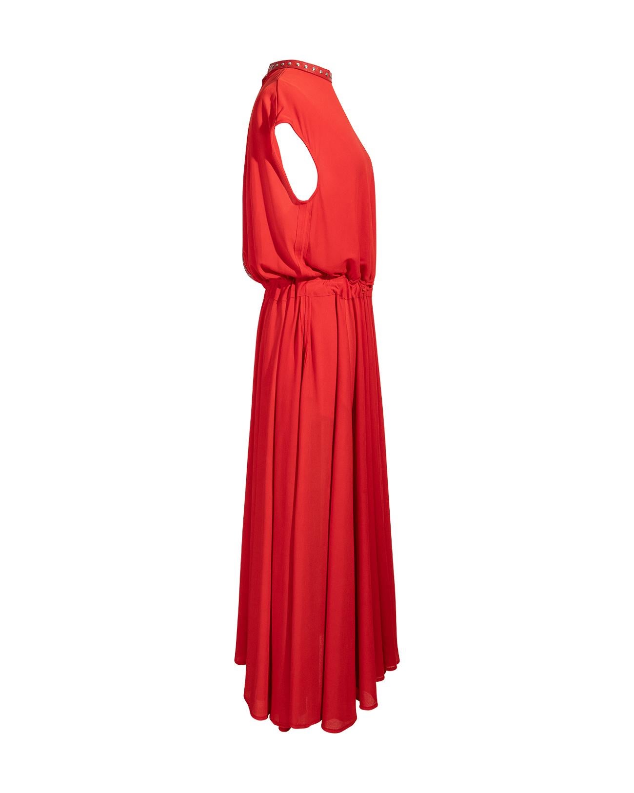 Pre-fall 2017 Old Céline by Phoebe Philo Reversible Red Cap Sleeve Dress 3