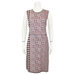 Pre Fall 2017 Oscar de la Renta Red Houndstooth Dress and Coat Ensemble