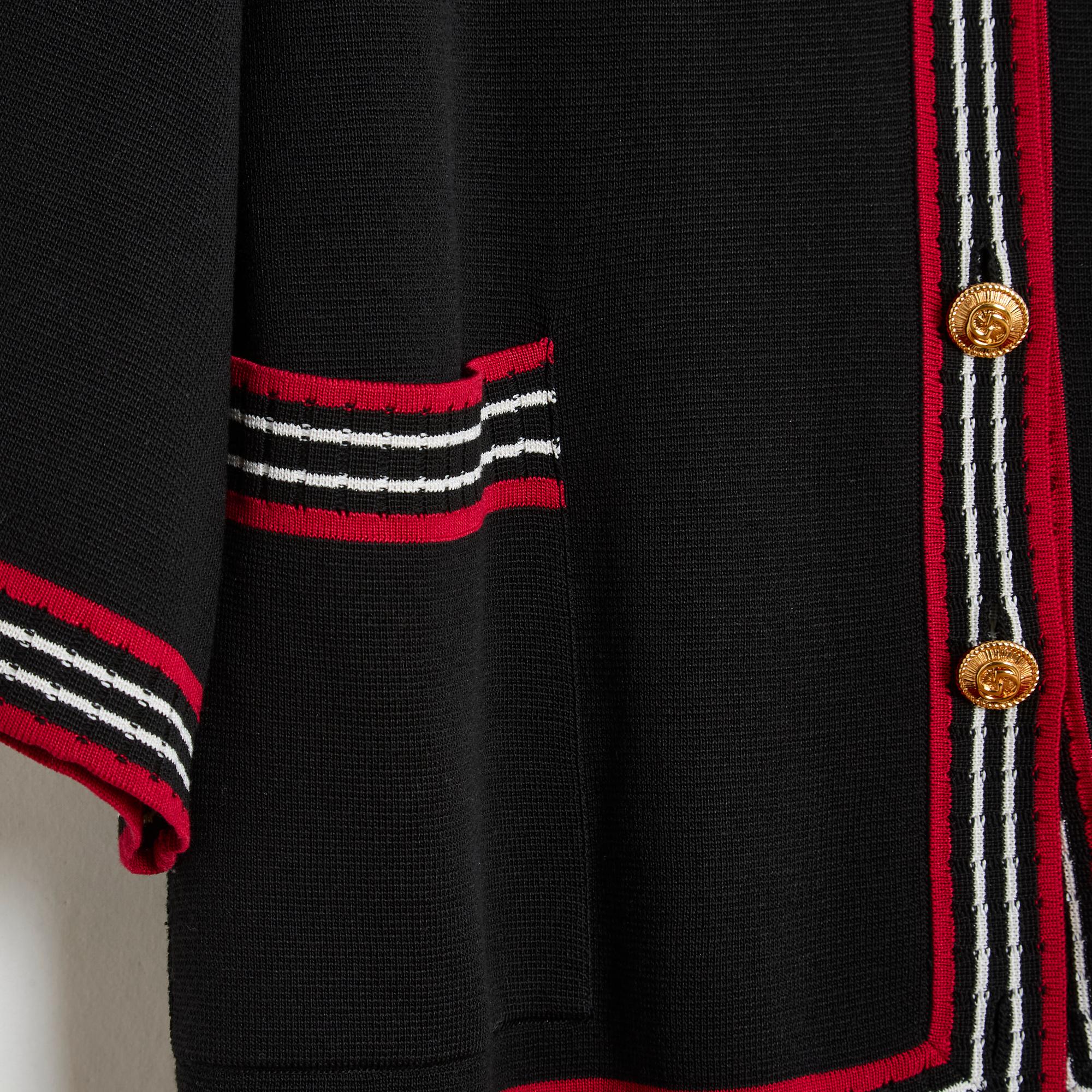 Women's or Men's Pre Fall 2019 Gucci Alessandro Michele Black silk Knit Set FR36 38 For Sale
