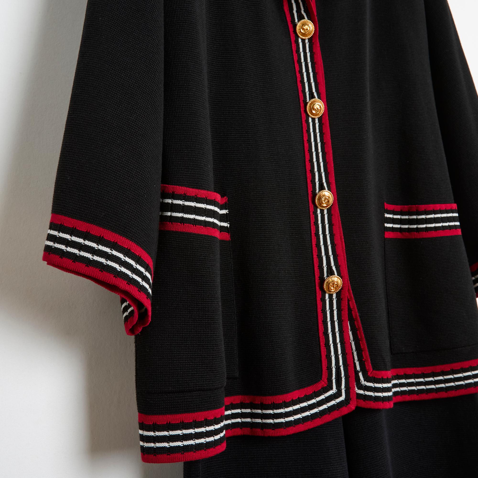 Pre Fall 2019 Gucci Alessandro Michele Black silk Knit Set FR36 38 For Sale 1