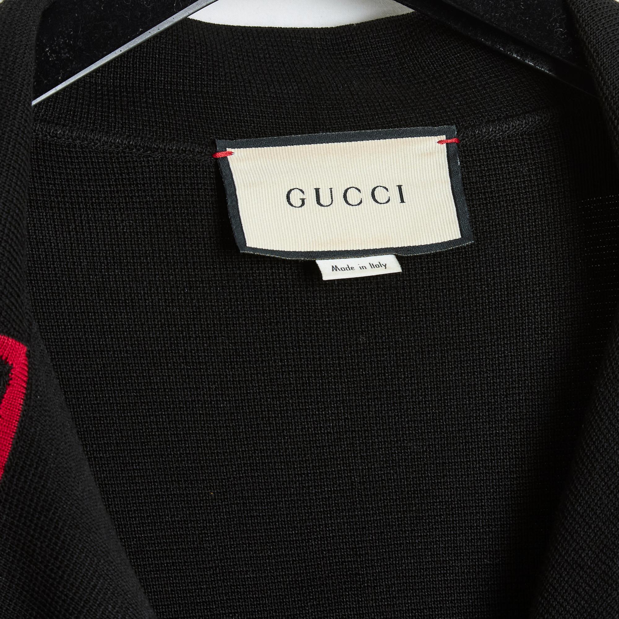 Pre Fall 2019 Gucci Alessandro Michele Black silk Knit Set FR36 38 For Sale 2