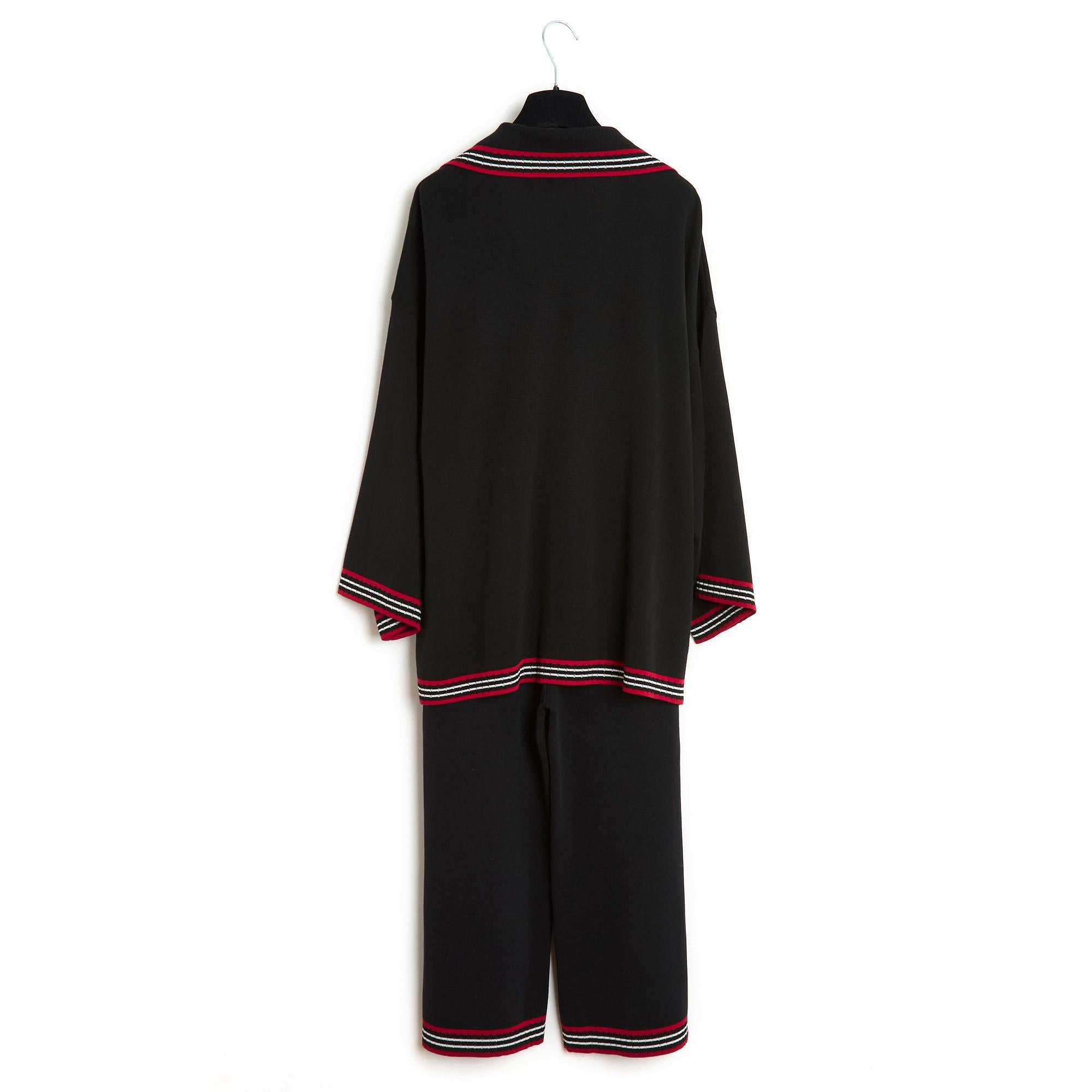 Pre Fall 2019 Gucci Alessandro Michele Black silk Knit Set FR36 38 For Sale 3