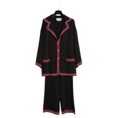Pre Fall 2019 Gucci Alessandro Michele Black silk Knit Set FR36 38