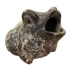 Pre-Hispanic Ceramic Bullfrog Whistle from Mexico