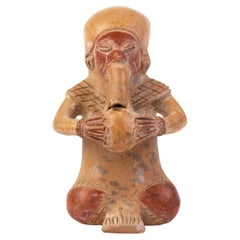 Pre-Incan Style Manabi Culture Musician Statue
