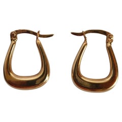 Pre-loved 22k Solid Gold Chunky Square Hoop Earrings -916 Pure Gold 1.96g