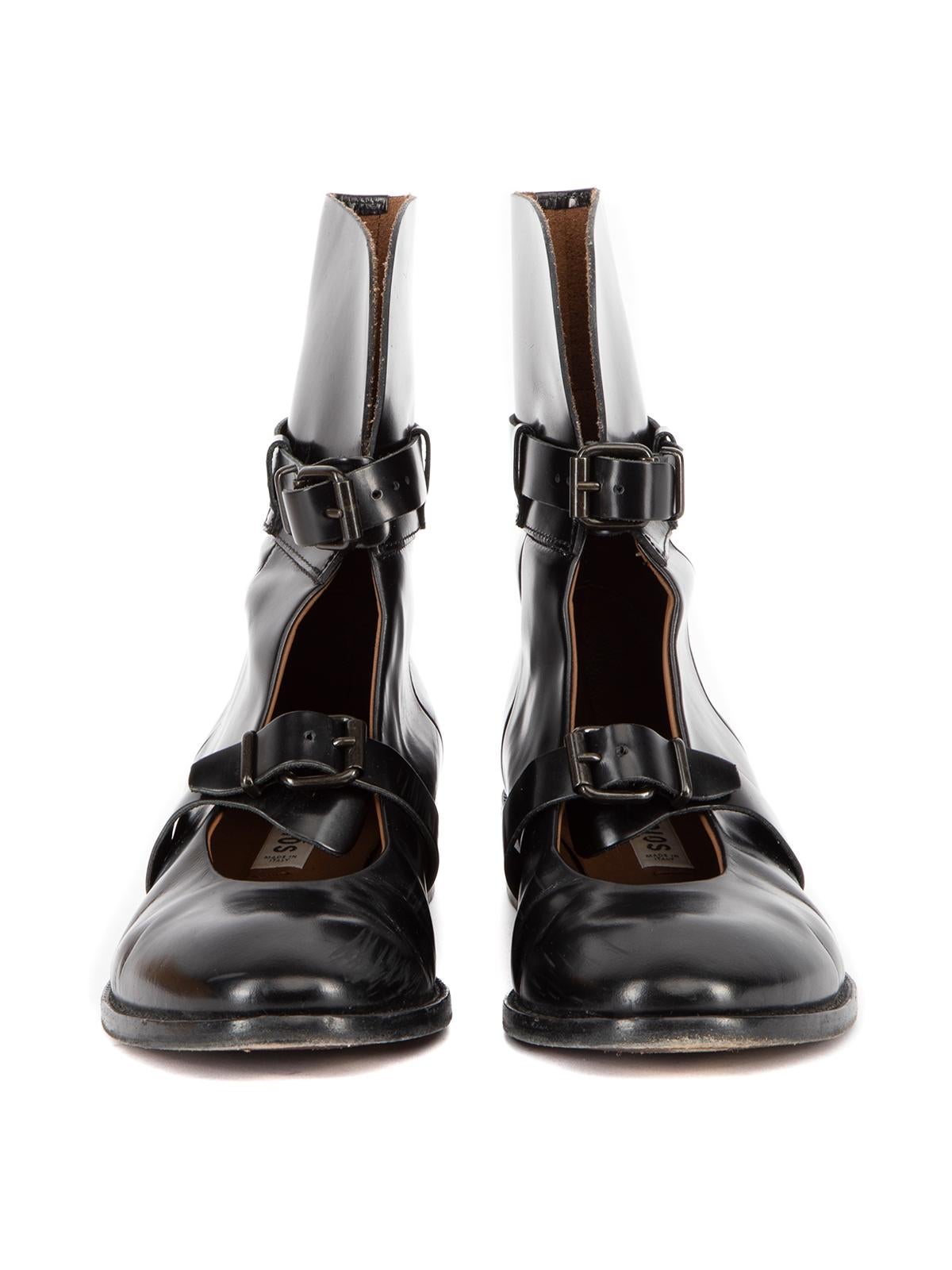 Pre-Loved Acne Studios Women's Cut Out Boots With Buckle Detail In Good Condition In London, GB