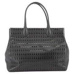 Pre-Loved Alaïa Women's Black Leather Lasercut Tote Bag
