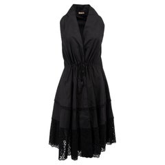 Pre-Loved Alaïa Women's Black Sleeveless Drawstring Waist Dress