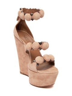 Pre-Loved Alaïa Women's Bombe Suede Wedge Sandals