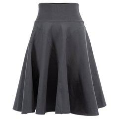 Pré-aimé Alaïa Women's Grey Wool Circular Knee Length Skirt