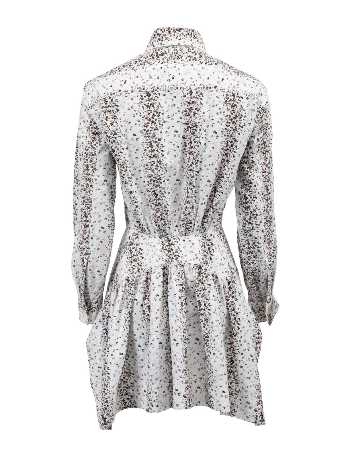 Gray Pre-Loved Alaïa Women's Multicolour Button Up Cotton Shirt Dress For Sale