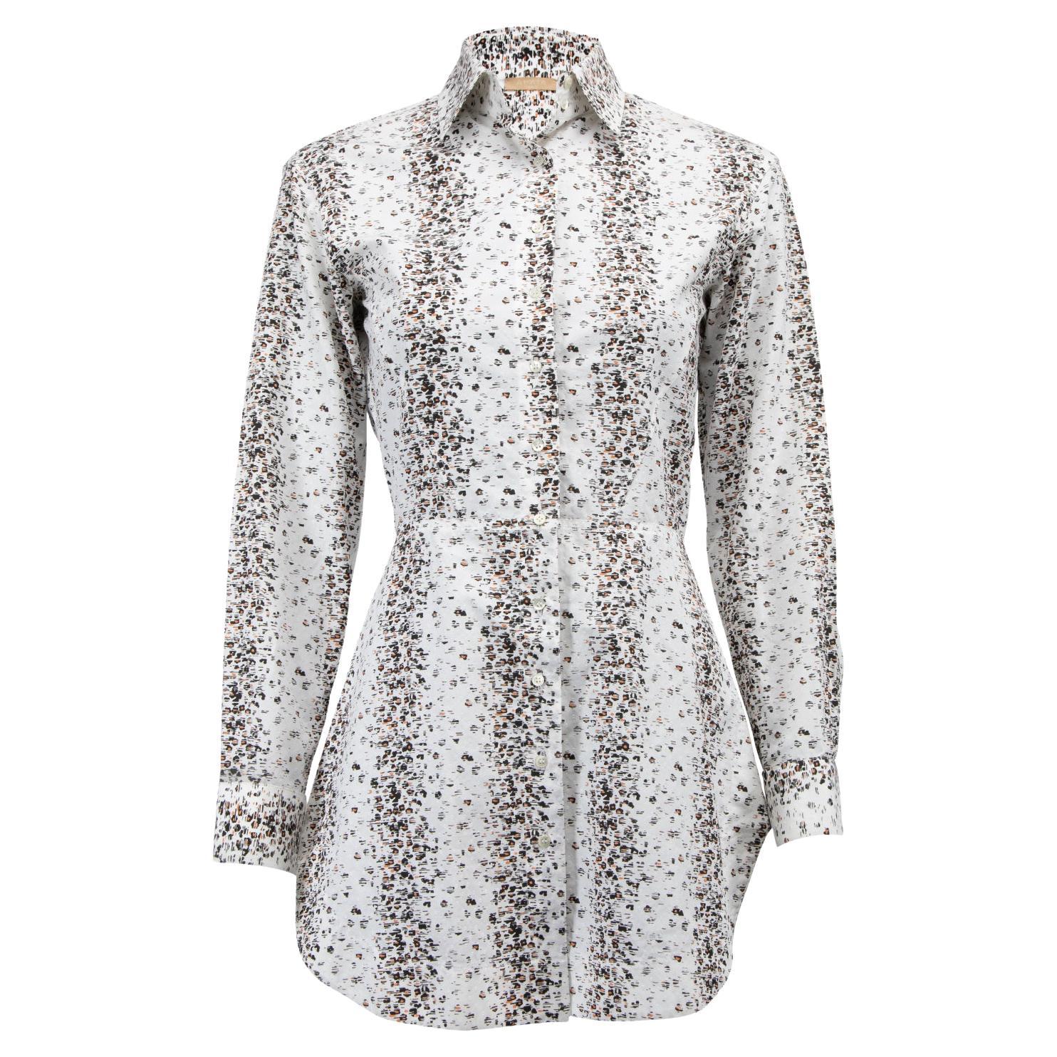 Pre-Loved Alaïa Women's Multicolour Button Up Cotton Shirt Dress For Sale
