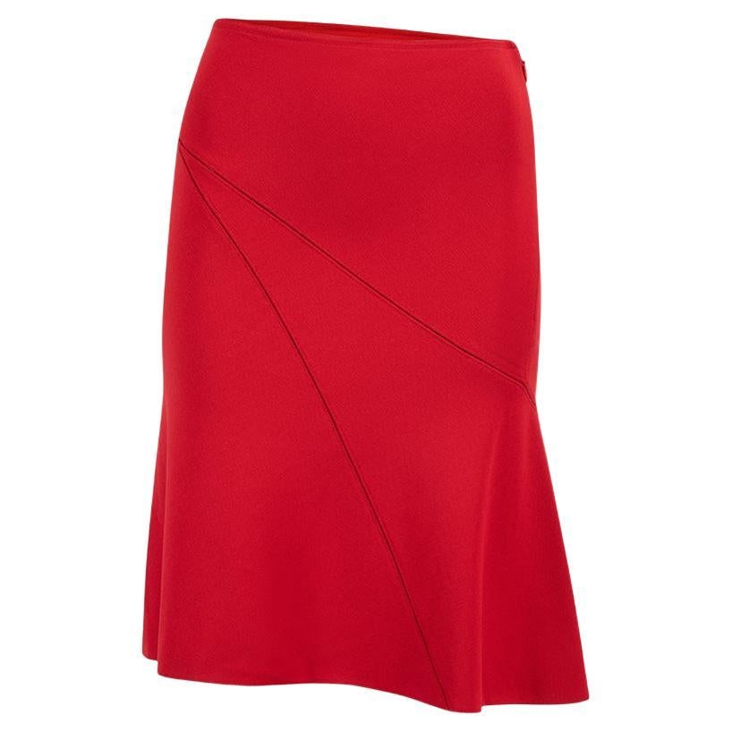 Pre-Loved Alaïa Women's Red Stitched Together Pencil Skirt For Sale