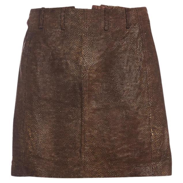 Pre-Loved Alaïa Women's Vintage Brown &amp; Gold Pig Leather Textured Leather