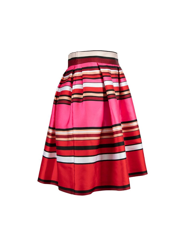 Pre-Loved Alberta Ferretti Women's Pink Tone Striped Volume Mini Skirt ...