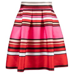 Pre-Loved Alberta Ferretti Women's Pink Tone Striped Volume Mini Skirt