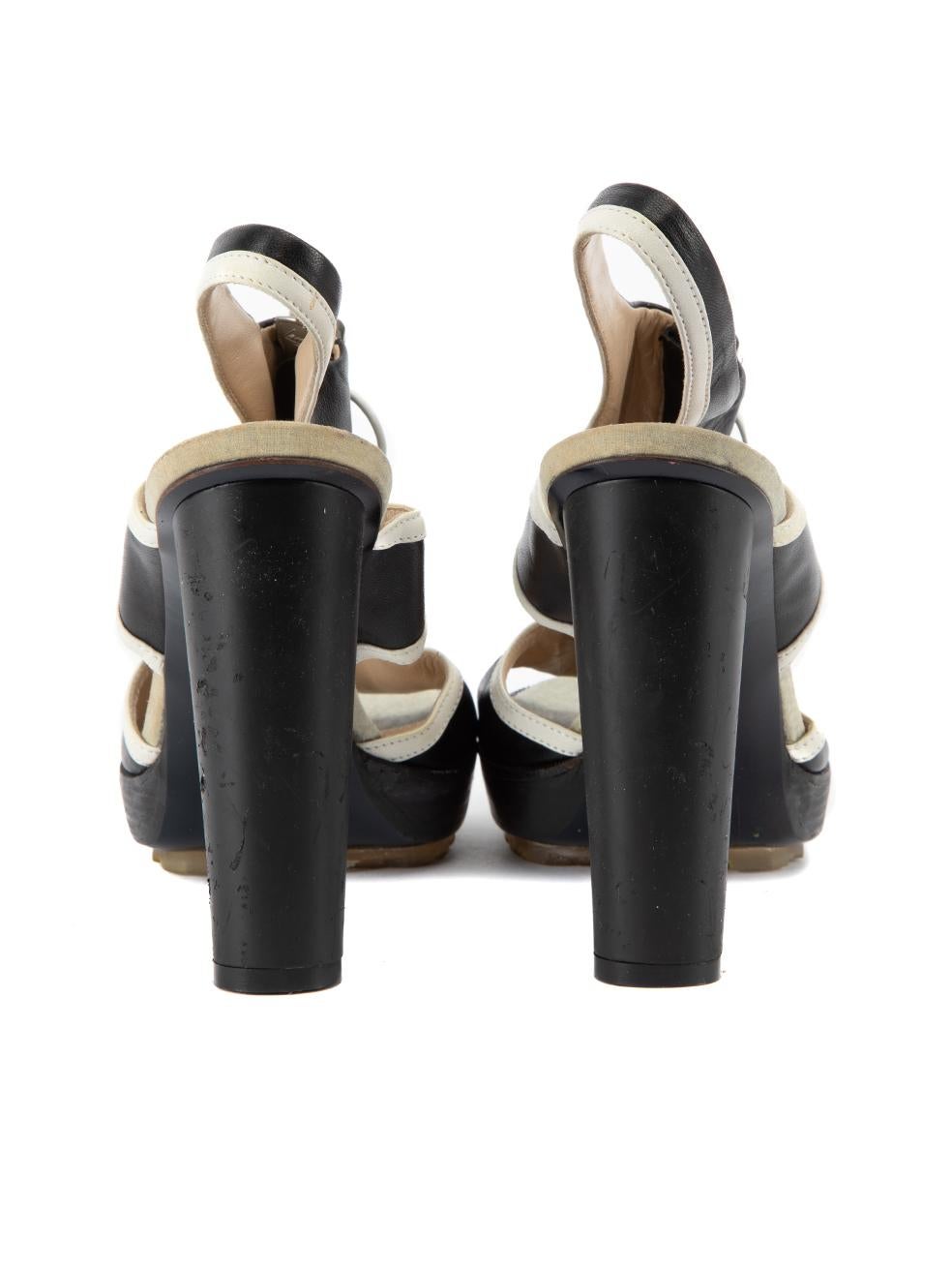 Pre-Loved Alberto Guardiani Women's Black Zipper Contrast Accent Slingback Heel  For Sale 1