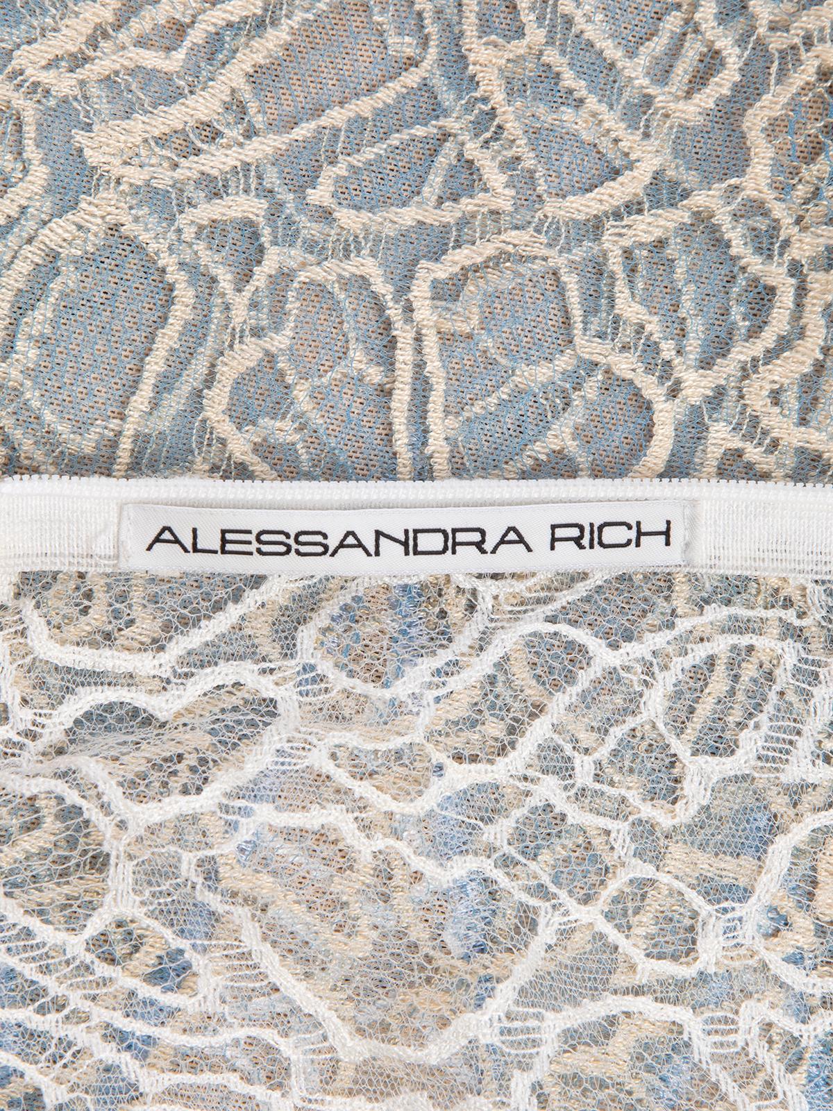 Gray Pre-Loved Alessandra Rich Women's Lace 3/4 Sleeve Maxi Dress