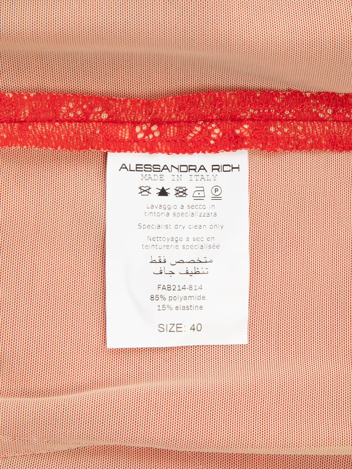 Pre-Loved Alessandra Rich Women's Lace Patterned Maxi Dress Red 1
