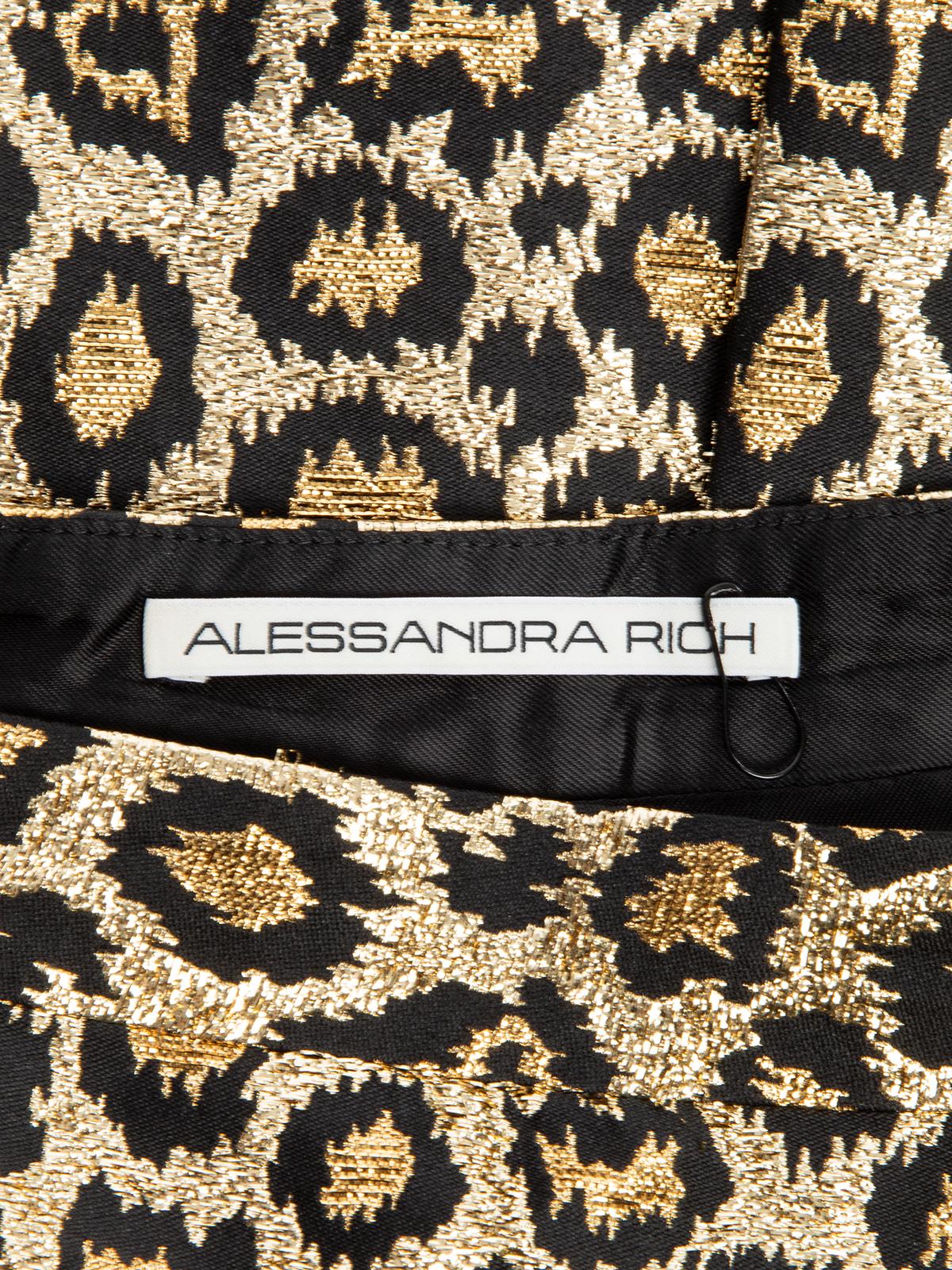 Pre-Loved Alessandra Rich Women's Leopard Print with Metallic Thread Pencil 2