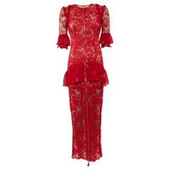 Alessandra Rich - Robe en dentelle péplum pour femme, précoce