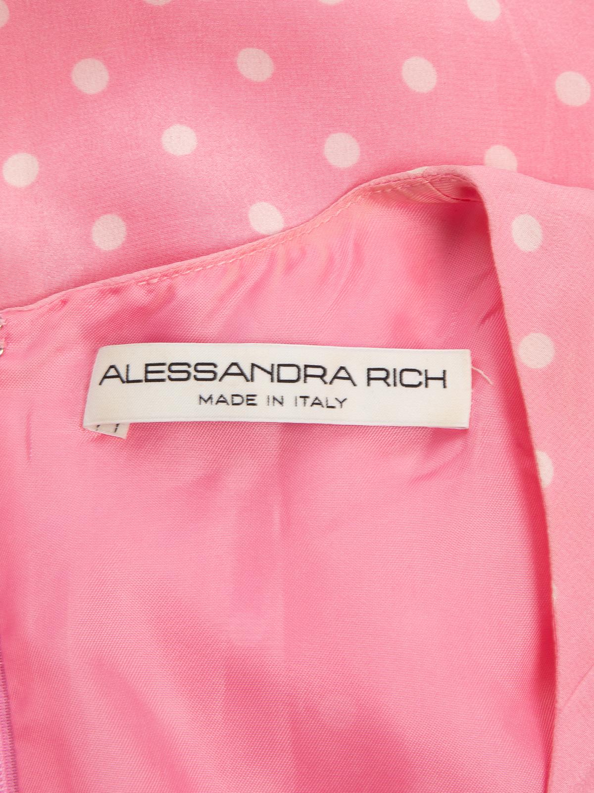 Pre-Loved Alessandra Rich Women's Polka Dot Silk Ruched Midi Dress 1