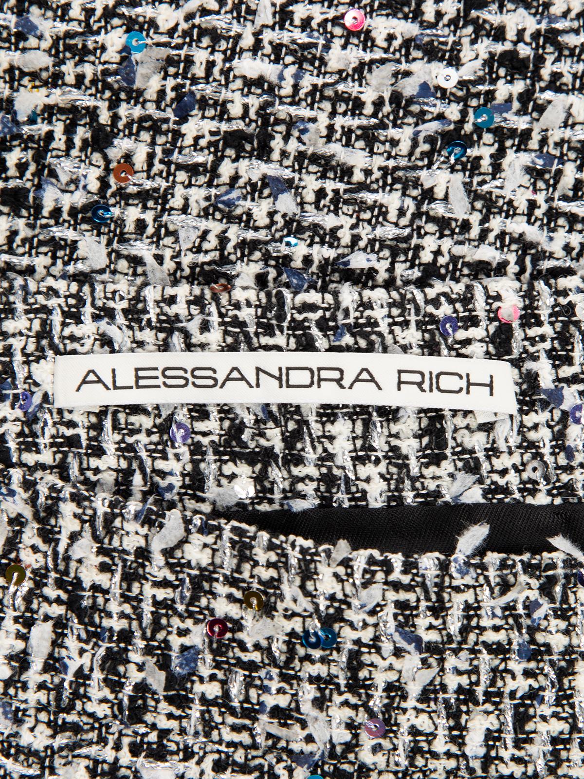Pre-Loved Alessandra Rich Women's Tweed Sequin Embellished Mini Skirt 1