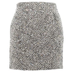 Pre-Loved Alessandra Rich Women's Tweed Sequin Embellished Mini Skirt