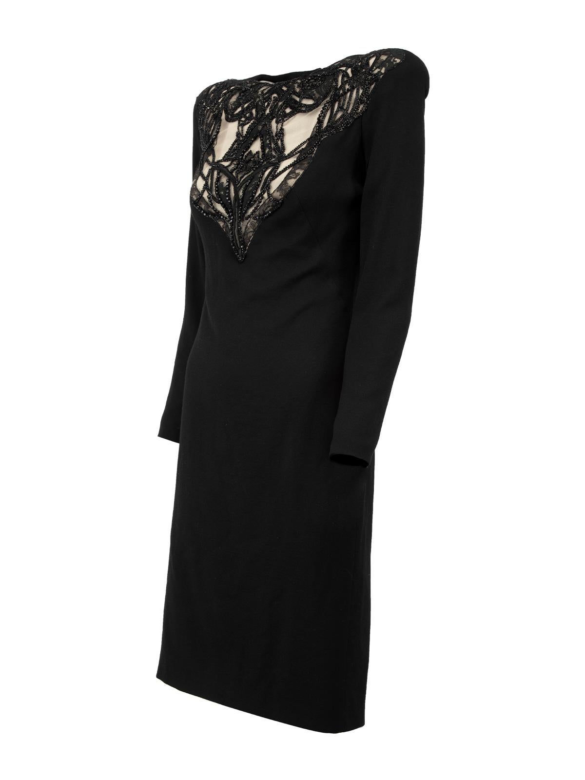Pre-Loved Alexander McQueen Women's Black Beaded Long Sleeve Mini Dress 1