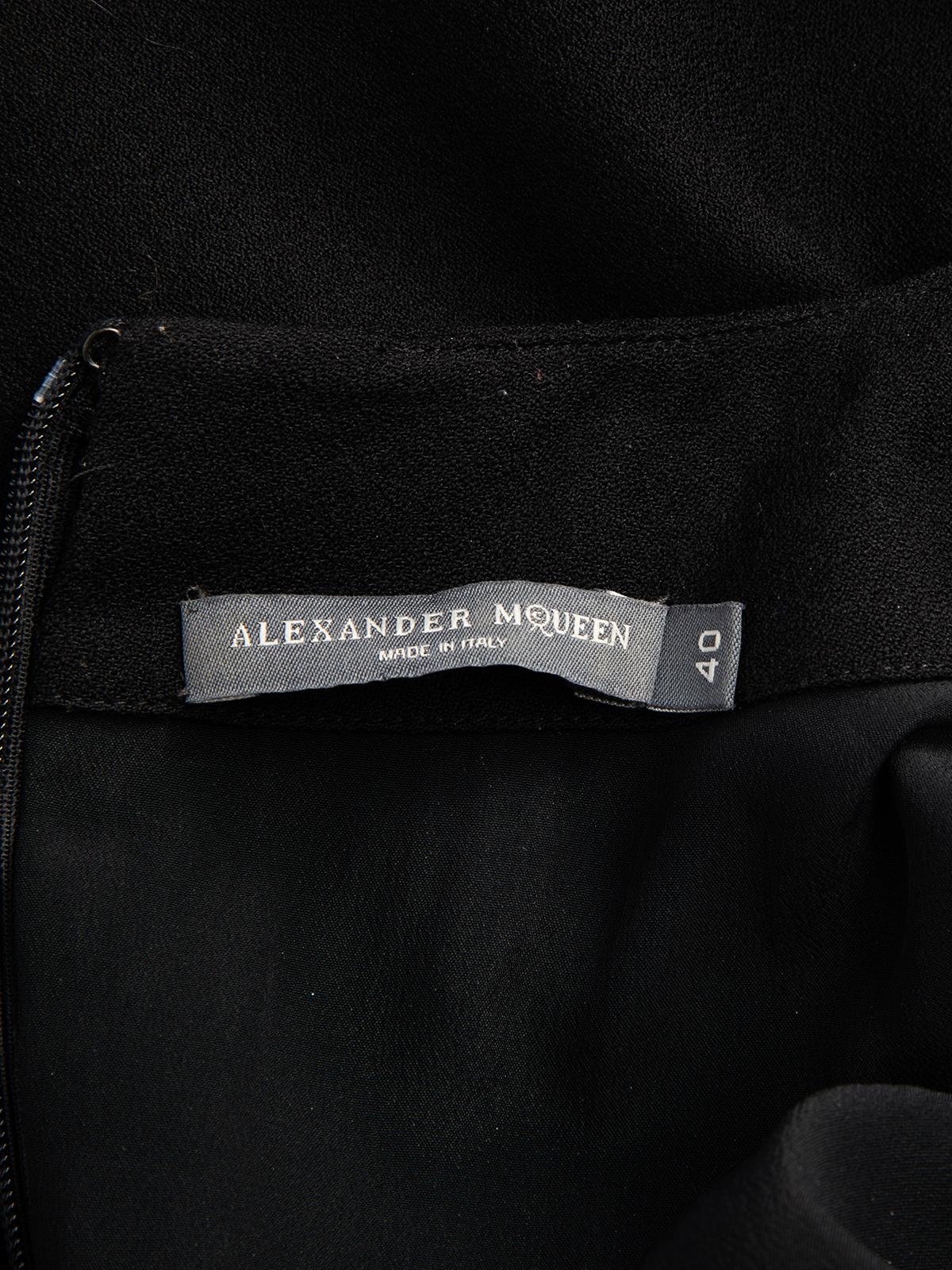 Pre-Loved Alexander McQueen Women's Black Beaded Long Sleeve Mini Dress 2