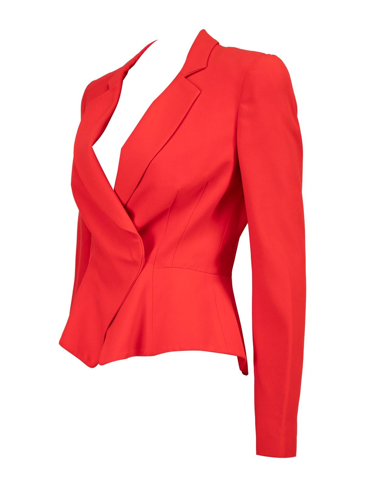 red cropped blazer