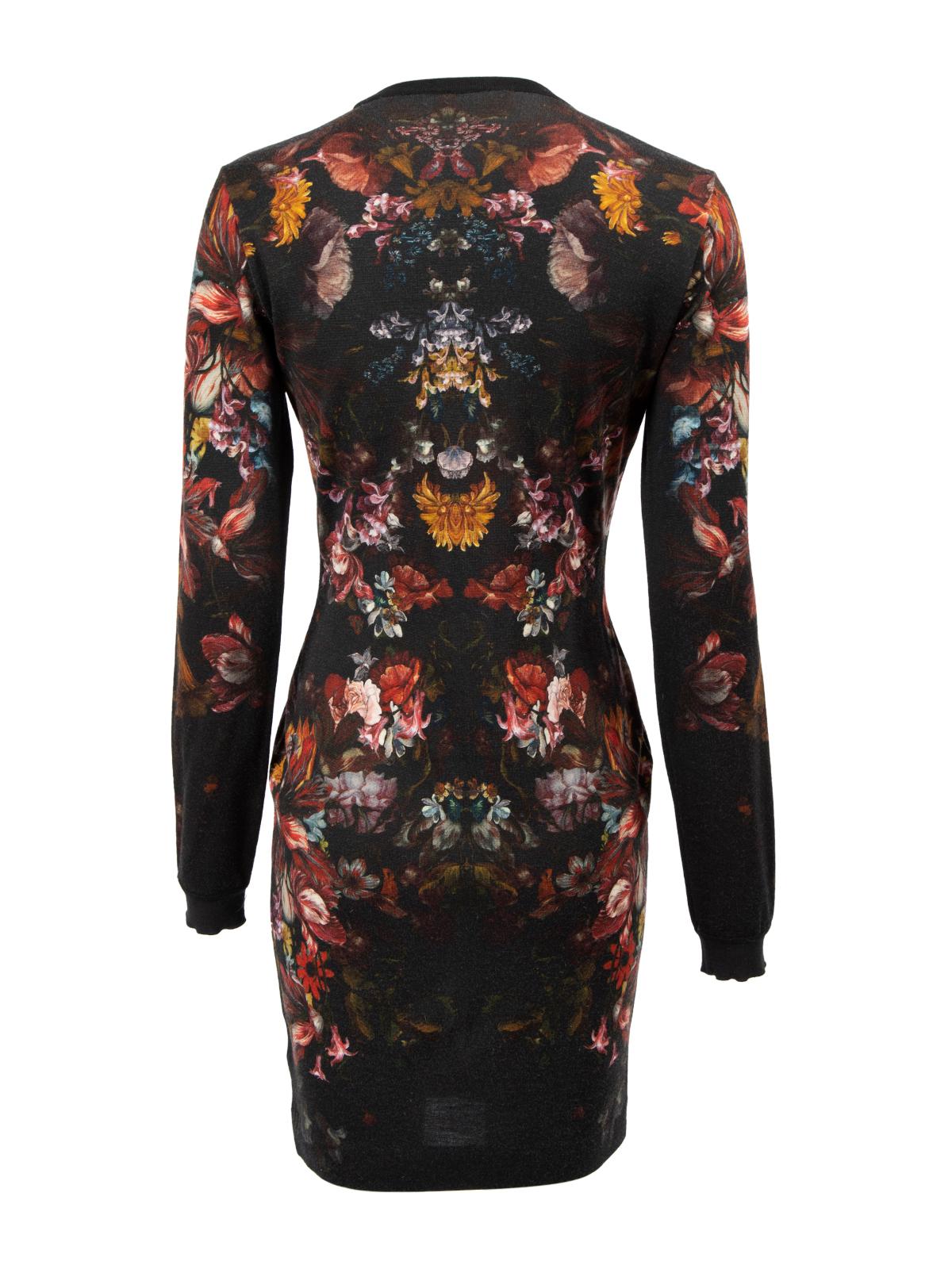 Pre-Loved Alexander McQueen Women's Long Sleeved Black Floral Patterned Wool In Excellent Condition In London, GB