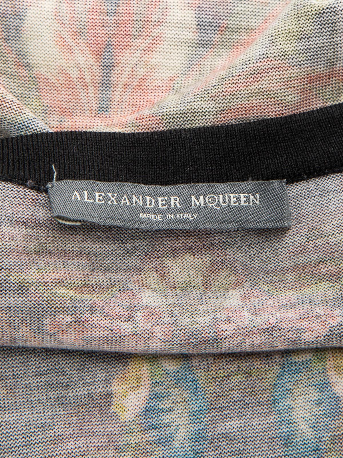 Pre-Loved Alexander McQueen Women's Long Sleeved Black Floral Patterned Wool 3
