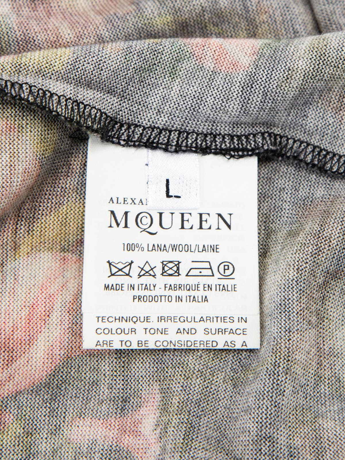 Pre-Loved Alexander McQueen Women's Long Sleeved Black Floral Patterned Wool 4
