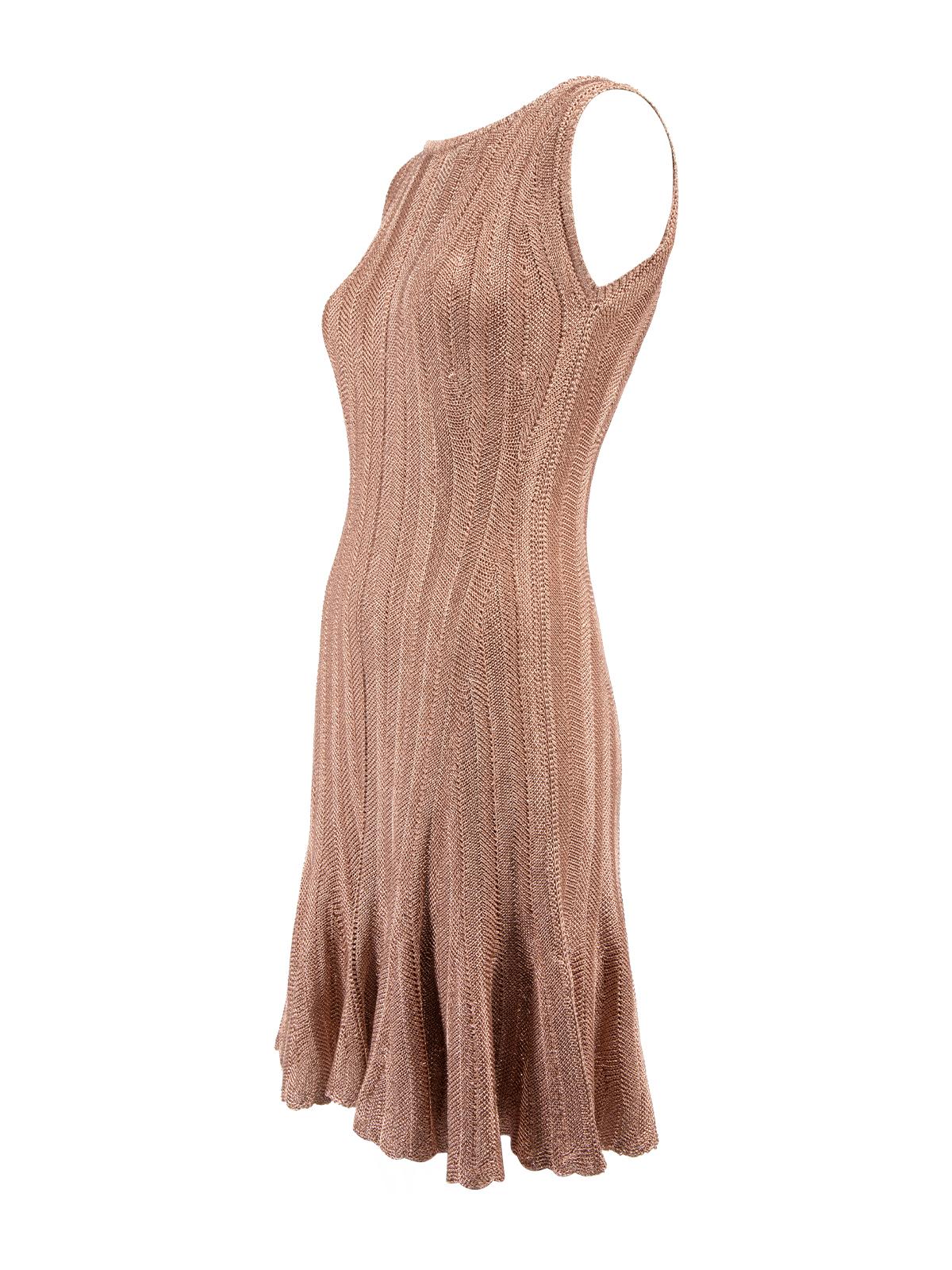 Pre-Loved Alexander McQueen Women's Sleeveless Metallic Dress 1