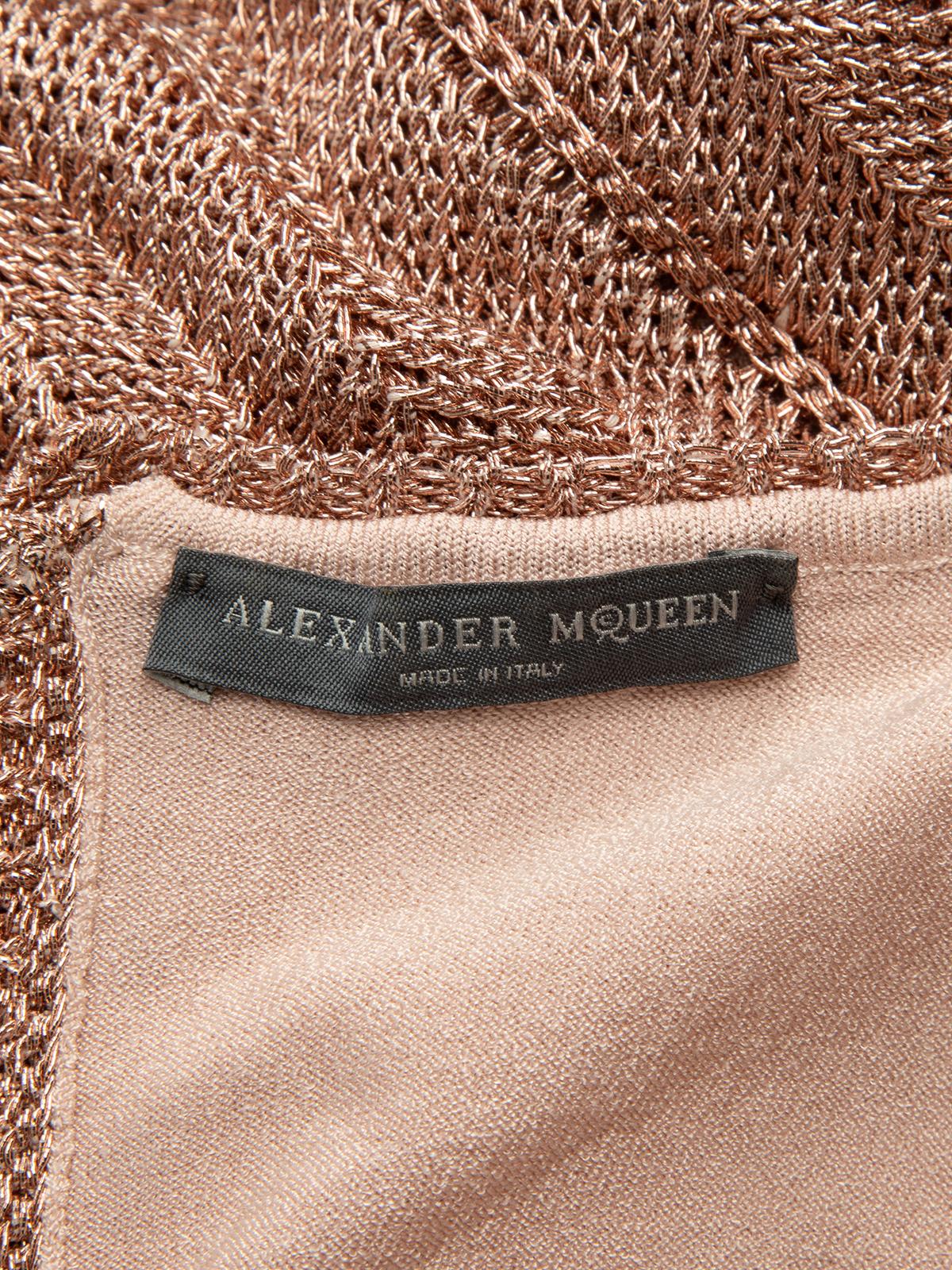 Pre-Loved Alexander McQueen Women's Sleeveless Metallic Dress 2